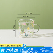川島屋冷水壺玻璃耐高溫家用大容量水杯玻璃杯子泡茶壺涼水壺套裝 翻口玻璃杯300ml