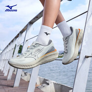 美津濃（MIZUNO）25年新款 男女時(shí)尚撞色拼接透氣網(wǎng)面耐磨回彈運(yùn)動(dòng)休閑鞋PI X 01/米白/鵜鶘灰 36