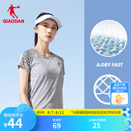 喬丹短袖女t恤夏季透氣速干跑步運(yùn)動(dòng)圓領(lǐng)T恤上衣 灰花灰 -1224-透氣速干 2XL
