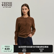 Teenie Weenie小熊女裝簡(jiǎn)約針織衫女秋冬針織開衫罩衫短外套上衣 棕色 XS (155)