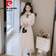 皮爾卡丹（pierre cardin）秋季連衣裙子女裝2025年新款仙女甜美氣質(zhì)減齡收腰顯瘦打底裙女裝 圖片色 S