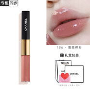 香奈兒（Chanel）口紅絲絨炫色炫光雙效持妝唇膏唇釉coco滋潤送女友送老婆節(jié)日禮物 雙效186#薔薇裸粉  經(jīng)典禮盒