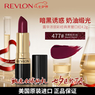 露華濃（Revlon）麗采保濕滋潤唇膏黑管口紅4.2g黑櫻桃477#女士不掉色七夕禮物女