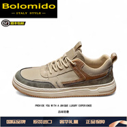 Bolomido國際一線奢侈品牌復(fù)古鞋2025秋新款輕奢休閑潮流百搭男士板鞋 沙 沙色(皮面款) 39