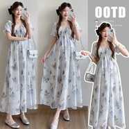 愛(ài)莉安娜2025春夏新款孕婦裝大碼雪紡孕婦連衣裙高級感法式裙子 碎花連衣裙 M