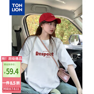 唐獅（TonLion）2025女圓領(lǐng)前胸字母短袖T恤WP 漂白 M