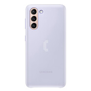 三星（SAMSUNG）原裝三星s21手機(jī)殼原裝s21+5g智能LED后蓋s21ultra全包超薄背光保 S21+背光殼LED紫色現(xiàn)貨
