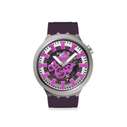 斯沃琪（Swatch）斯沃琪瑞士手表運動(dòng)鏤空大表盤(pán)初高中學(xué)生腕表考試畢業(yè)禮物 紫莓風(fēng)暴_SB07S120