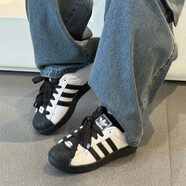 阿迪達(dá)斯 （adidas）三葉草男鞋女鞋新款低幫運(yùn)動(dòng)鞋時(shí)尚貝殼頭休閑鞋百搭板鞋 KK4473白色/黑 雙鞋帶 40 (245mm)