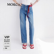 MO&Co.裂口中高腰直筒棉質(zhì)牛仔褲MBC3JENT08