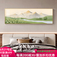 俏董婆臥室床頭裝飾畫現(xiàn)代簡(jiǎn)約客廳沙發(fā)墻畫主臥壁畫輕奢房間背景墻掛畫 S款【日照金山】 180*50cm 晶瓷畫+黑色鋁框