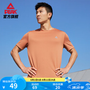 匹克速干衣短袖t恤男夏季新品跑步健身運動(dòng)冰絲短袖吸濕透氣冰感短t 【綜訓速干2167】秋桔色 L (175)