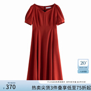 范思藍(lán)恩黑色法式氣質(zhì)顯瘦連衣裙女夏季赫本風(fēng)小黑裙設(shè)計感12125 珊瑚紅 S