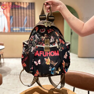 GPHF日本大容量外出旅游雙肩包女2025新款時(shí)尚旅行輕便牛津布女士背包 黑色【蝶戀花】中號