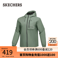 斯凱奇（Skechers）2025男女同款梭織連帽外套戶外旅行運(yùn)動(dòng)夾克P125U001 龍舌蘭綠/035Z 2XL