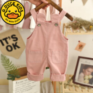 G.DUCKKIDS兒童背帶褲2023春季新品寶寶百搭女童牛仔長(zhǎng)褲春中小童連衣褲韓版 單褲ear粉色 100 cm適合身高90-100cm年齡3-3.5
