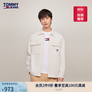 TOMMY JEANS【寬松燈芯絨】春夏季男裝美式復古工裝風(fēng)襯衣襯衫男外套19515 米白色YBH XL （推薦：170-190斤）