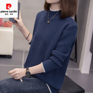 皮爾卡丹（pierre cardin）半高領(lǐng)針織打底衫女士裝早春秋冬2025年新款洋氣長袖內(nèi)搭毛衣上衣 寶藍(lán)《品牌高端毛衣爆款小衫秋裝修身顯瘦針織內(nèi)搭外穿 XL  （100-125斤）