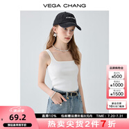 VEGA CHANG純色吊帶背心女2025年夏季新款修身顯瘦內(nèi)搭無袖上衣針織打底衫 貝殼白 M