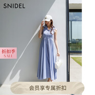 SNIDEL2025秋冬新品氣質(zhì)翻領(lǐng)無袖收腰A字襯衫連衣裙SWFO254018 藍色 S （0）
