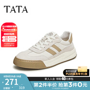 他她（TATA）男士阿甘男鞋復古德訓鞋男運動(dòng)休閑鞋厚底板鞋小白鞋PCB01AM3 QDR01AM4米/灰/杏 42