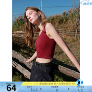三彩2025春季新款短款修身針織衫背心無(wú)袖毛衣免穿bra套頭衫M 車?yán)遄蛹t XL 170/92A 此款尺寸偏大，建議拍小一碼