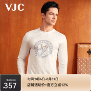威杰思（VJC） 秋季新款男裝長袖上衣燙鉆時(shí)尚T恤D24CA2725 白色常規(guī) M 48