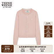 Teenie Weenie小熊女裝春簡(jiǎn)約柔軟親膚毛針織空調(diào)開衫薄款毛衣披肩 粉色 XS