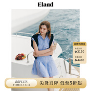 ELAND衣戀短袖收腰襯衫型連衣裙休閑松緊腰部冰河裙2024夏季新款 淺藍(lán)色L/Blue-A款EEOWE25Y03 S 160