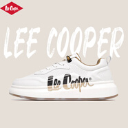 LEE COOPER男鞋夏季2025新款男士休閑百搭輕奢板鞋男款時(shí)尚潮流厚底小白鞋子 米卡色 44