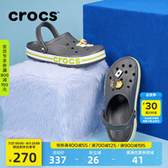 crocs卡駱馳洞洞鞋貝雅卡駱班輕便耐磨一腳蹬休閑鞋|205089 石板灰/青檸綠-0GX 44 (280mm)