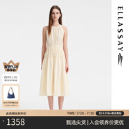 歌力思（ELLASSAY）博主同款夏季新款赫本風小黑裙法式高級收腰吊帶連衣裙女Y004 奶油黃 M