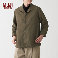 無(wú)印良品（MUJI） 男女通用法蘭絨開(kāi)領(lǐng)襯衫長(zhǎng)袖休閑百搭襯衣外套純棉全棉ACA71A1A 褪色米色 S-M 165/88A