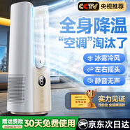 XIBOKA【全屋凈化冷風】風扇空調(diào)扇無葉桌面電風扇小型制冷家用靜音臥室臺式宿舍辦公室直流變頻循環(huán)扇 2025旗艦款【瞬降16℃丨全身冷風】冰霜白 無葉柔風丨靜音無聲丨負離子凈化