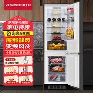 ASIKEETF-328全嵌入式冰箱隱藏式變頻風(fēng)冷無霜超薄內(nèi)嵌式冰箱鑲內(nèi)嵌式冰箱R600a制冷冰 單臺328FAD-風(fēng)冷底部散熱