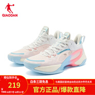 喬丹（QIAODAN）籃球鞋男鞋夏季新款破曉1.0球鞋加厚網(wǎng)面透氣低幫男子運動鞋子男 喬丹白/水滴藍(lán) 44.5