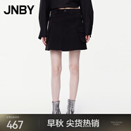 JNBY/江南布衣夏季半身裙女工裝風(fēng)棉質(zhì)通勤A型短裙休閑5O5D15340 001/本黑 M
