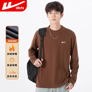 回力長(zhǎng)袖t恤男半高領(lǐng)寬松打底衫秋冬季德絨加厚保暖簡(jiǎn)約運(yùn)動(dòng)男士上衣