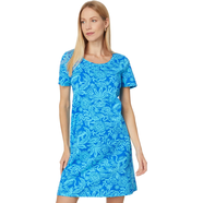 Lilly Pulitzer女連衣裙印花短袖連衣裙Cody Dress舒適休閑連衣裙日常通勤 Martinique Blue Jungle Oa 均碼 |MD