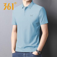 361°男裝運(yùn)動(dòng)T恤男短袖上衣翻領(lǐng)polo衫361度新款透氣純色休閑服短體恤 冬季藍(lán) L 170