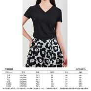 哥弟（GIRDEAR）女裝T恤衫上衣V領(lǐng)短袖T恤夏季穿搭夏裝半袖夏裝1300888 黑色 * L (4碼)