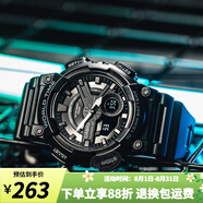 卡西歐（CASIO）手表男 多功能運動(dòng)防水電子表 潮流學(xué)生男表初高中生手表 AEQ-110W-1B 十年電力