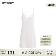 mybody商場同款睡衣女士性感深V吊帶裙短裙家居服睡裙女 白色 M
