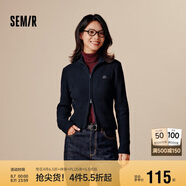 森馬梅花IP針織開衫女短款立領(lǐng)刺繡春秋緊身上衣顯瘦109524106002
