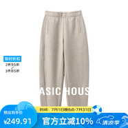 Basic House/百家好加厚加絨休閑褲女秋冬香蕉褲奶奶褲保暖百搭寬松顯瘦新款 燕麥色 M 100-110斤