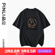 品立（PINLI）短袖T恤男100%純棉夏季新款男裝圓領(lǐng)休閑男士半袖體恤 黑色 3XL 190
