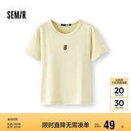 森馬（Semir）瘋狂動(dòng)物城短袖T恤女短款修身顯瘦夏2025刺繡套頭衫109325100022