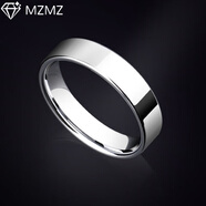 MZMZ鎢金男士戒指單身素圈尾戒銀色鎢鋼指環(huán)女結(jié)婚情侶對戒高戒指男士 【銀色】5mm寬15-25號 支持異地分開發(fā)貨