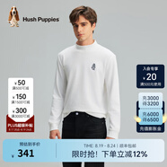 Hush Puppies暇步士秋基礎(chǔ)款男士半高領(lǐng)可內(nèi)搭長(zhǎng)袖T恤 019白色1 L