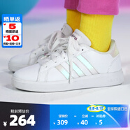 ADIDAS阿迪達(dá)斯男女鞋NEO板鞋小白鞋GRAND COURT 耐磨百搭休閑鞋 云白/虹彩GY2326 36